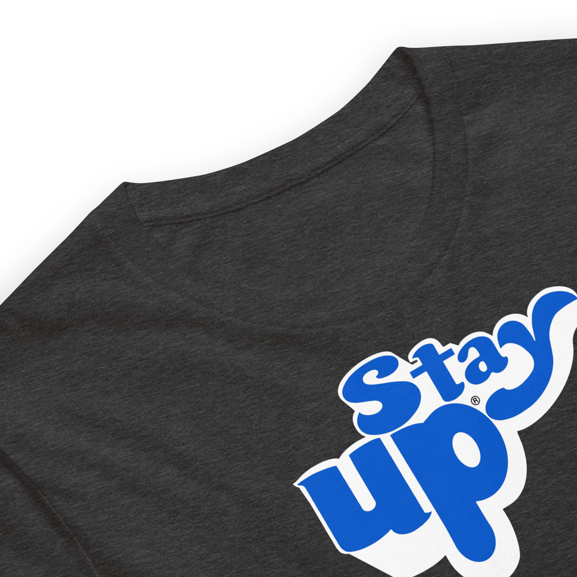 Stay Up Blue Retro Logo Close-Up T-Shirt